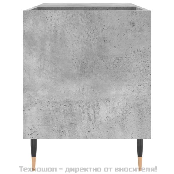 Шкаф за винилови плочи бетонно сив 85x38x48 см инженерно дърво