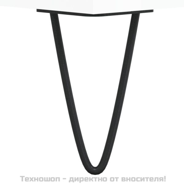 Шкаф за грамофонни плочи бял гланц 100x38x48 см инженерно дърво