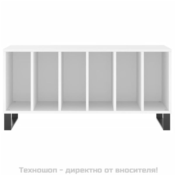 Шкаф за грамофонни плочи бял 100x38x48 см инженерно дърво