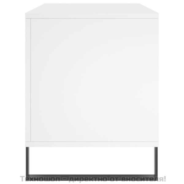 Шкаф за грамофонни плочи бял 100x38x48 см инженерно дърво