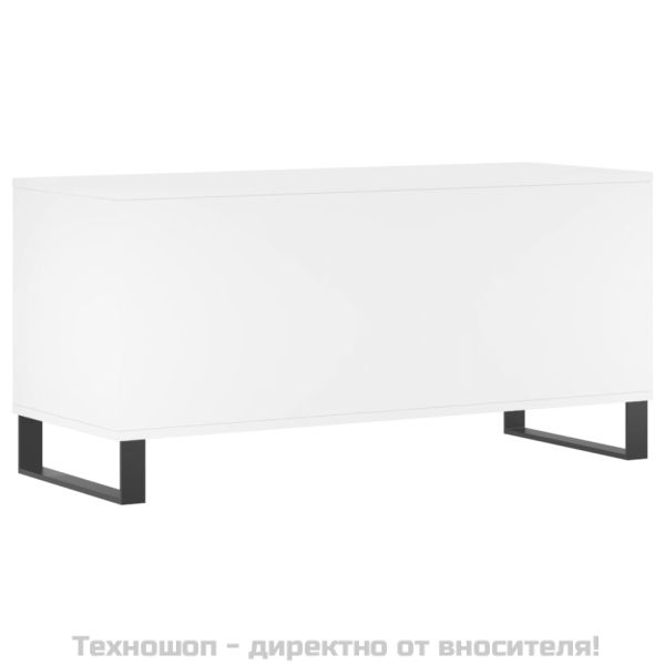 Шкаф за грамофонни плочи бял 100x38x48 см инженерно дърво