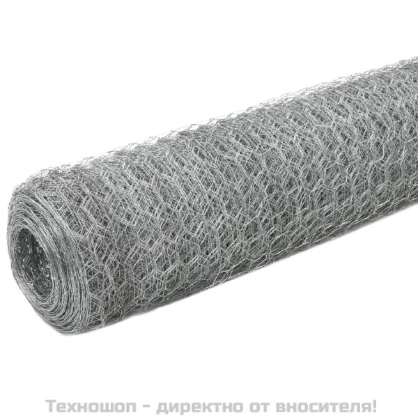 Кокошкарска мрежа, поцинкована стомана, 25x1,5 м, сребриста