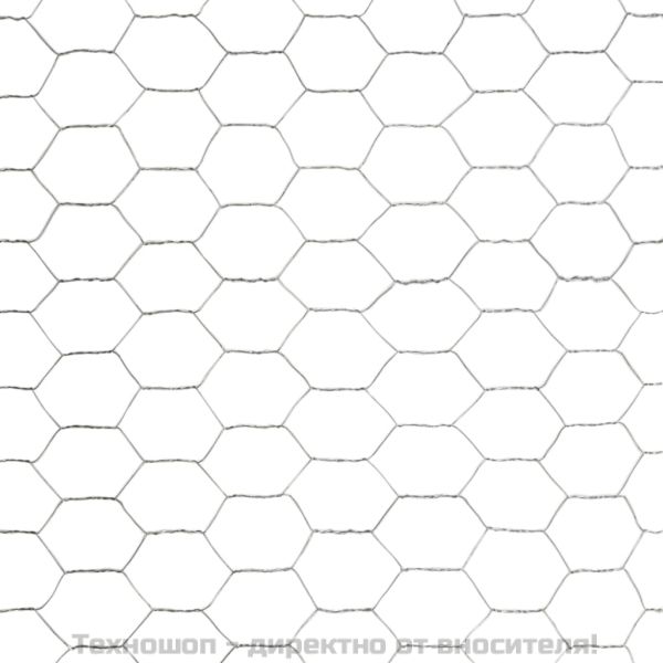 Кокошкарска мрежа, поцинкована стомана, 25x1,5 м, сребриста