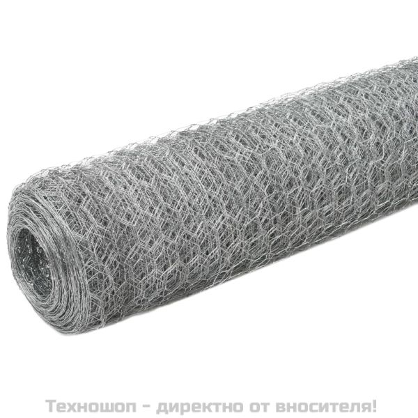 Кокошкарска мрежа, поцинкована стомана, 25x1,5 м, сребриста