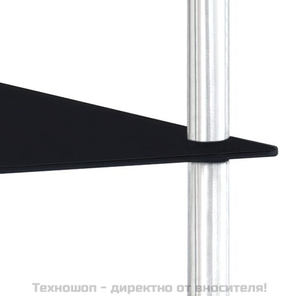 Етажерка с 3 рафта, черна, 40x40x67 см, закалено стъкло