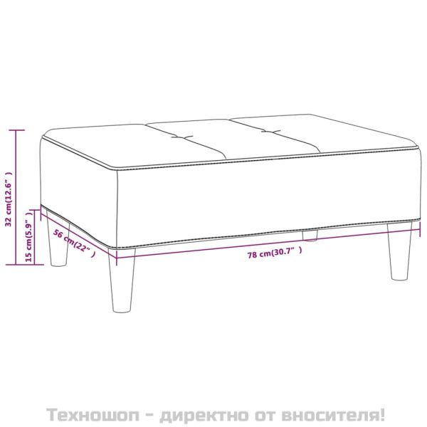 Табуретка, черна, 78x56x32 см, текстил