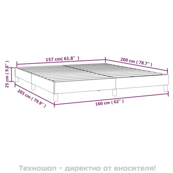 Рамка за легло с пружини, таупе, 160x200 см плат