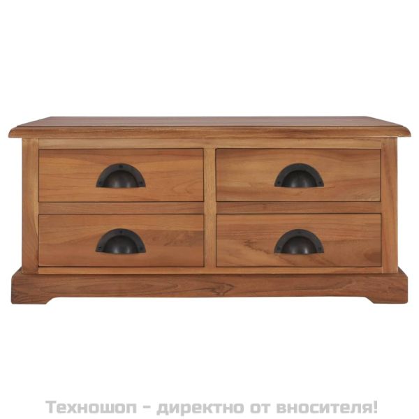 Маса за кафе, 68x68x30 см, тиково дърво масив