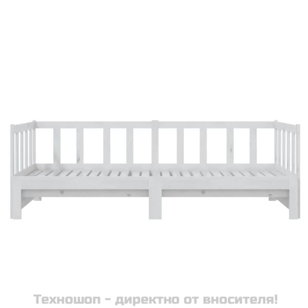 Разтегателно дневно легло, без матрак, бяло, 2x(90x200) см