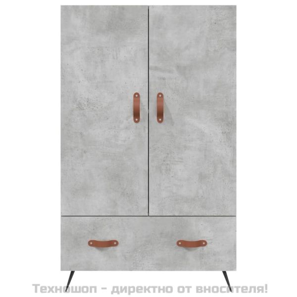 Висок шкаф, бетонно сиво, 69,5x31x115 см, инженерно дърво