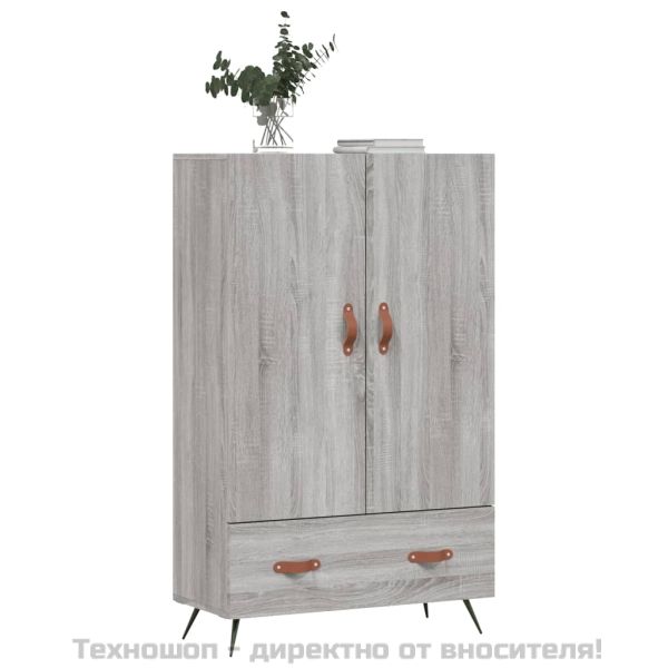 Висок шкаф, сив сонома, 69,5x31x115 см, инженерно дърво