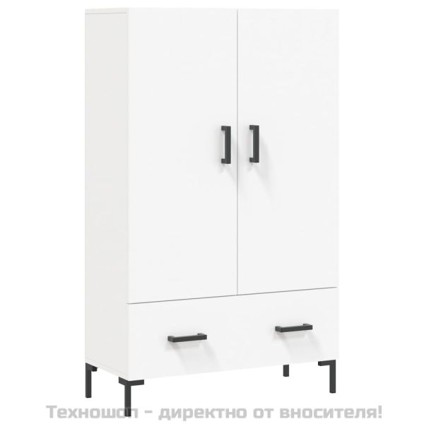 Висок шкаф, бял, 69,5x31x115 см, инженерно дърво