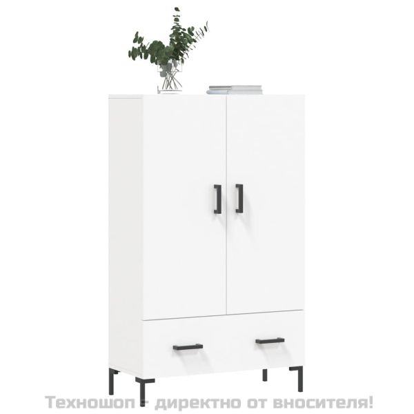 Висок шкаф, бял, 69,5x31x115 см, инженерно дърво