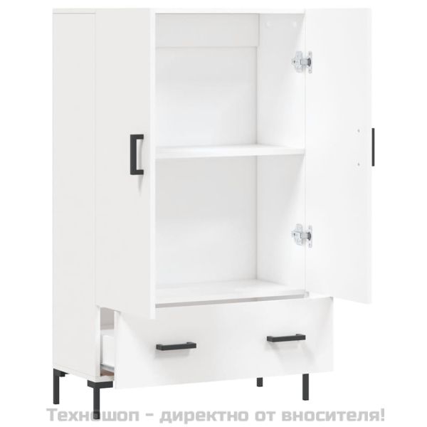 Висок шкаф, бял, 69,5x31x115 см, инженерно дърво