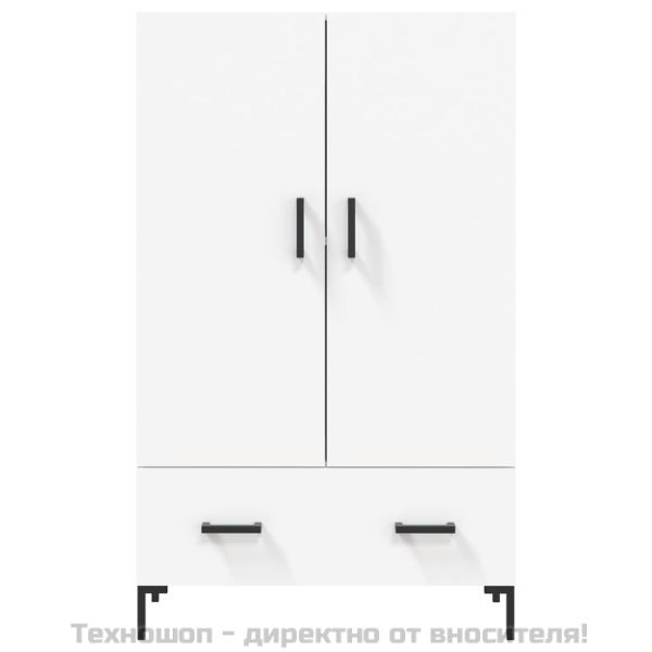 Висок шкаф, бял, 69,5x31x115 см, инженерно дърво
