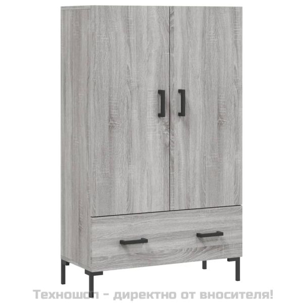 Висок шкаф, сив сонома, 69,5x31x115 см, инженерно дърво