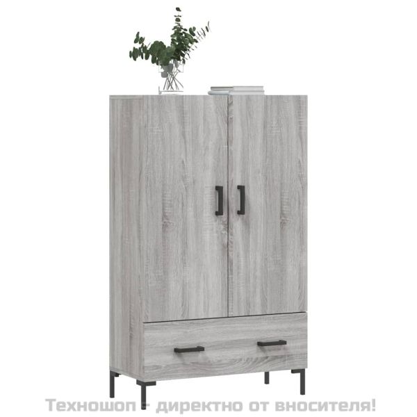 Висок шкаф, сив сонома, 69,5x31x115 см, инженерно дърво