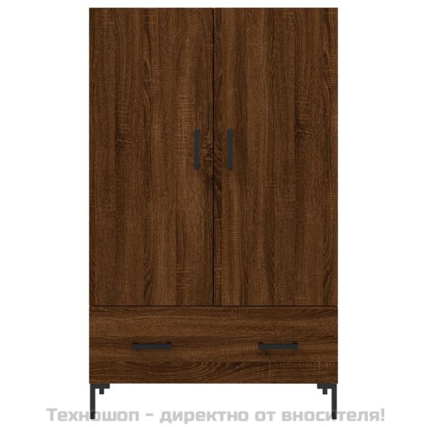 Висок шкаф, кафяв дъб, 69,5x31x115 см, инженерно дърво