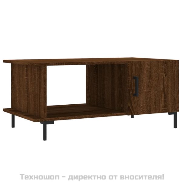 Кафе маса, кафяв дъб, 90x50x40 см, инженерно дърво
