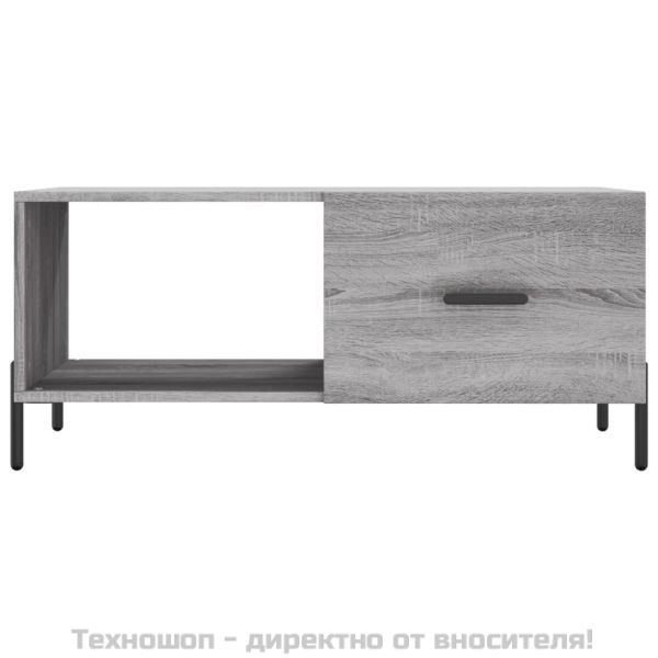Кафе маса, сив сонома, 90x50x40 см, инженерно дърво