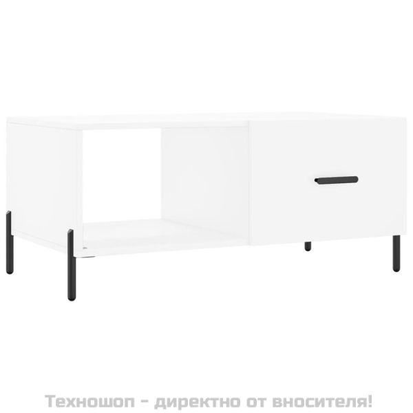 Кафе маса, бяла, 90x50x40 см, инженерно дърво