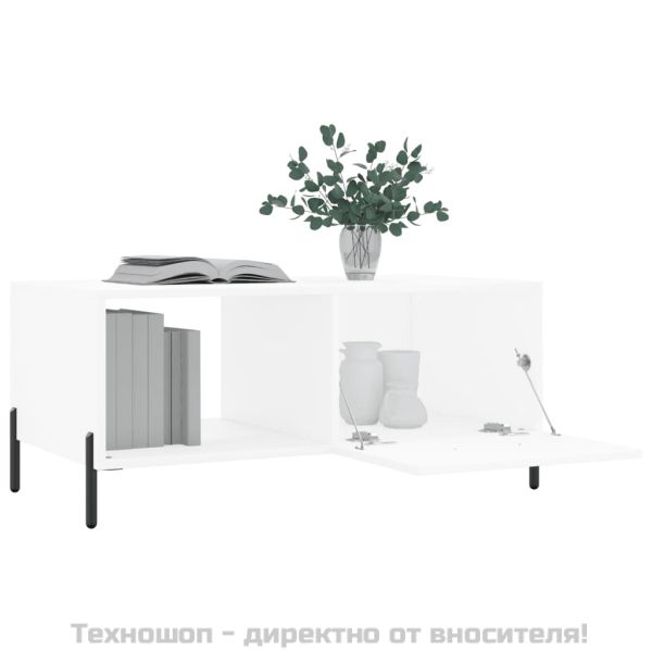 Кафе маса, бяла, 90x50x40 см, инженерно дърво