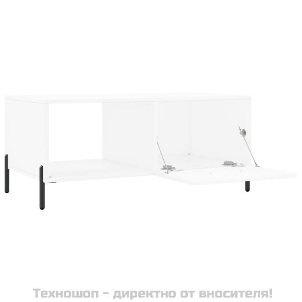 Кафе маса, бяла, 90x50x40 см, инженерно дърво