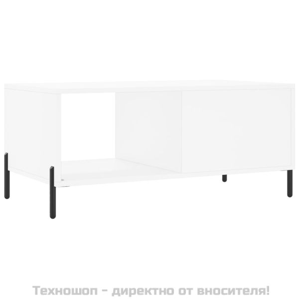 Кафе маса, бяла, 90x50x40 см, инженерно дърво