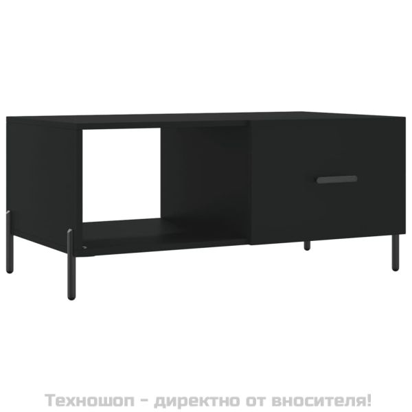 Маса за кафе, черна, 90x50x40 см, инженерно дърво