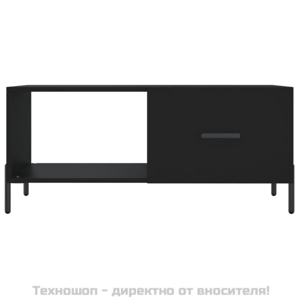 Маса за кафе, черна, 90x50x40 см, инженерно дърво