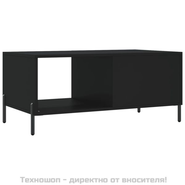 Маса за кафе, черна, 90x50x40 см, инженерно дърво