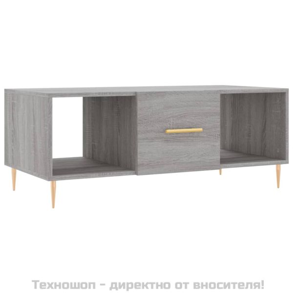 Кафе маса, сив сонома, 102x50x40 см, инженерно дърво