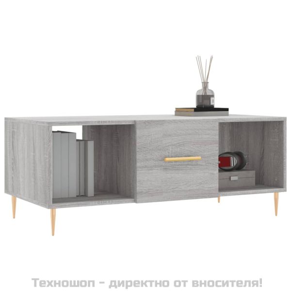 Кафе маса, сив сонома, 102x50x40 см, инженерно дърво