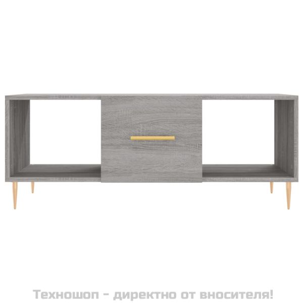 Кафе маса, сив сонома, 102x50x40 см, инженерно дърво