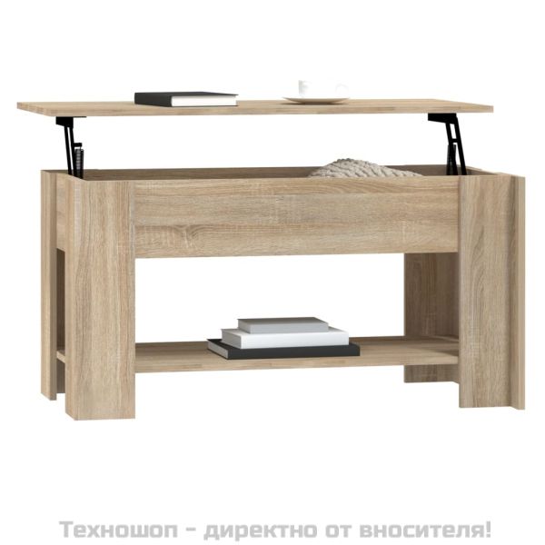 Кафе маса, дъб сонома, 101x49x52 см, инженерно дърво