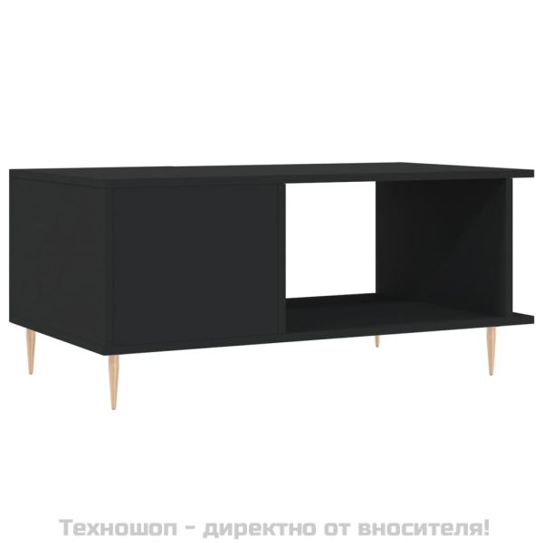 Маса за кафе, черна, 90x50x40 см, инженерно дърво