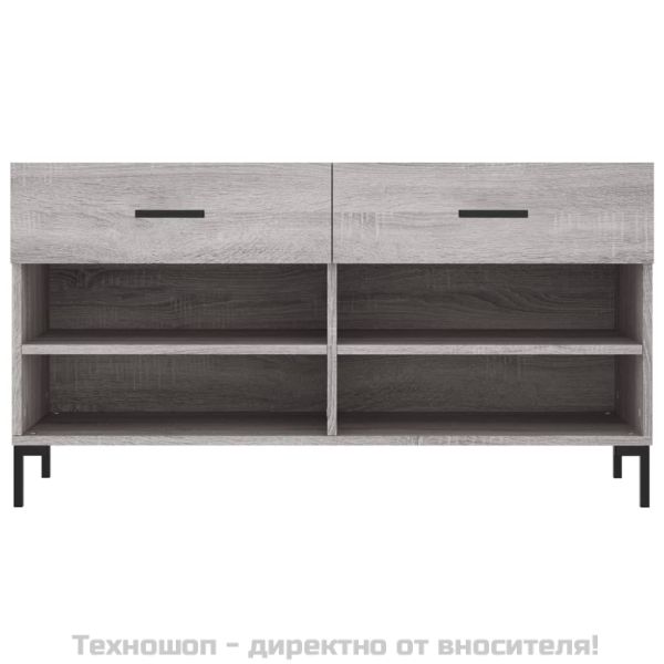 Пейка за обувки, сив сонома, 102x35x55 см, инженерно дърво