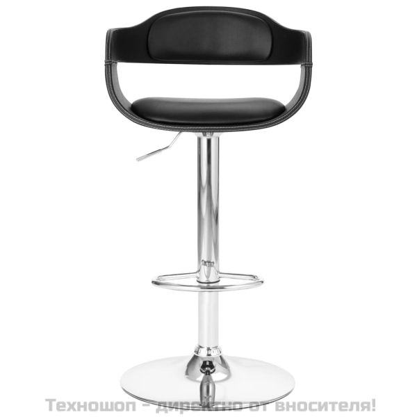 Бар табуретка, черна, изкуствена кожа