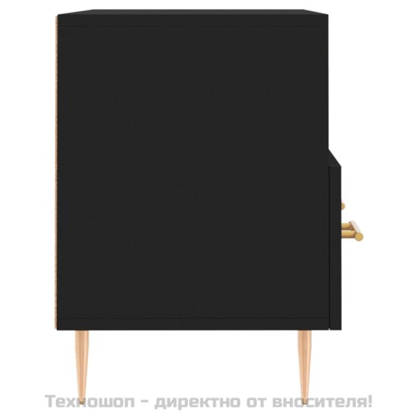 ТВ шкаф, черен, 80x36x50 см, инженерно дърво