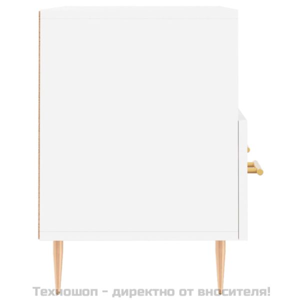 ТВ шкаф, бял, 80x36x50 см, инженерно дърво