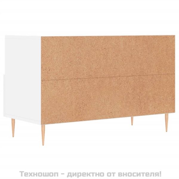 ТВ шкаф, бял, 80x36x50 см, инженерно дърво