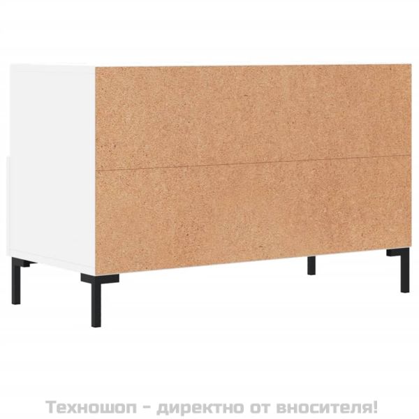 ТВ шкаф, бял, 80x36x50 см, инженерно дърво