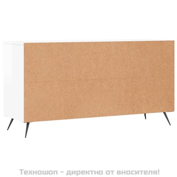 Пейка за обувки, бял гланц, 102x35x55 см, инженерно дърво