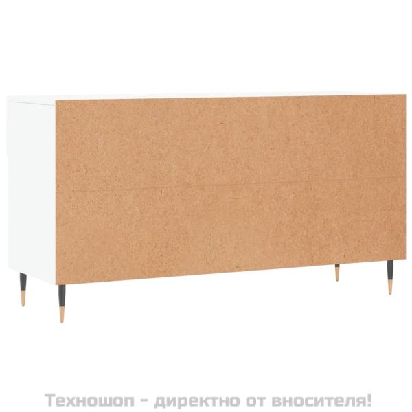 Пейка за обувки, бяла, 102x35x55 см, инженерно дърво