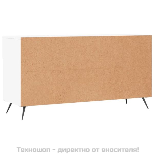 Пейка за обувки, бяла, 102x35x55 см, инженерно дърво