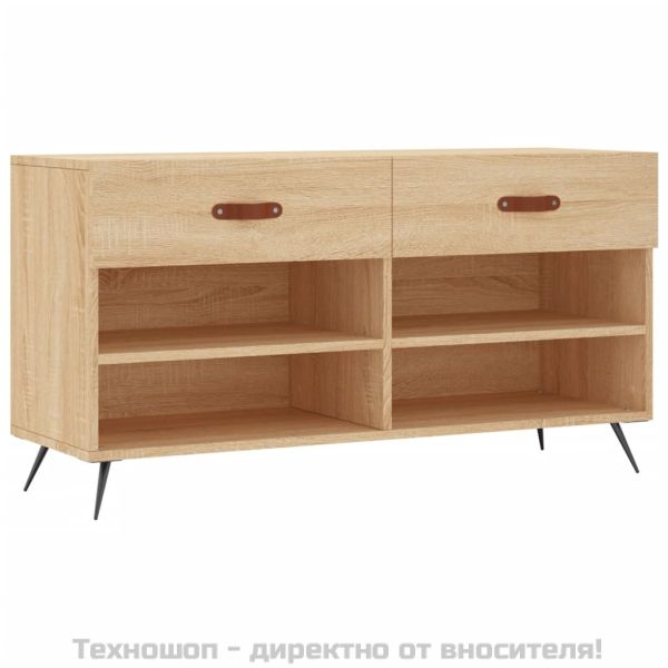 Пейка за обувки, сонома дъб, 102x35x55 см, инженерно дърво