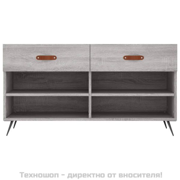 Пейка за обувки, сив сонома, 102x35x55 см, инженерно дърво