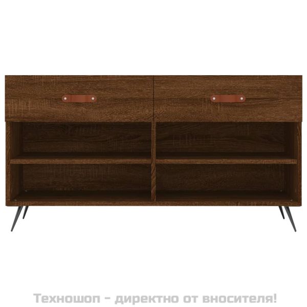 Пейка за обувки, кафяв дъб, 102x35x55 см, инженерно дърво