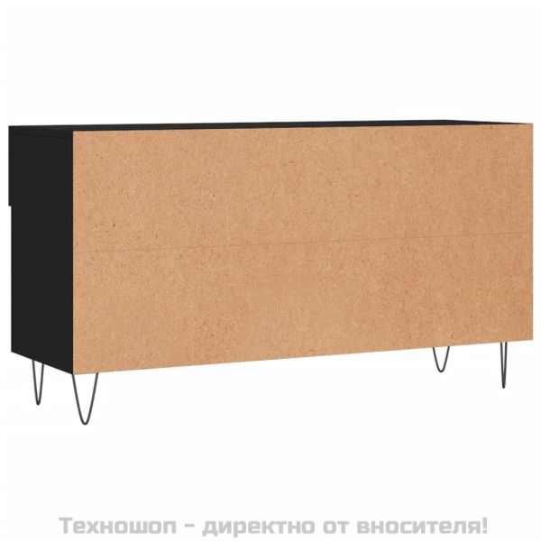 Пейка за обувки, черна, 102x35x55 см, инженерно дърво