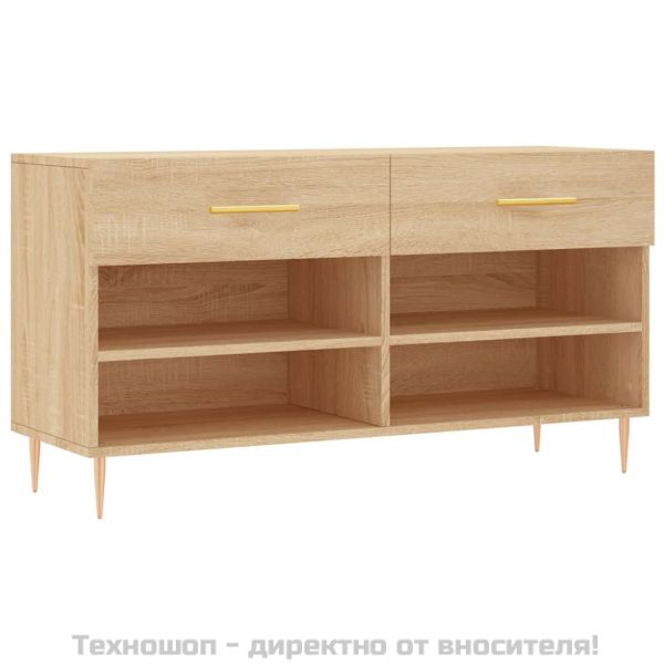 Пейка за обувки, сонома дъб, 102x35x55 см, инженерно дърво